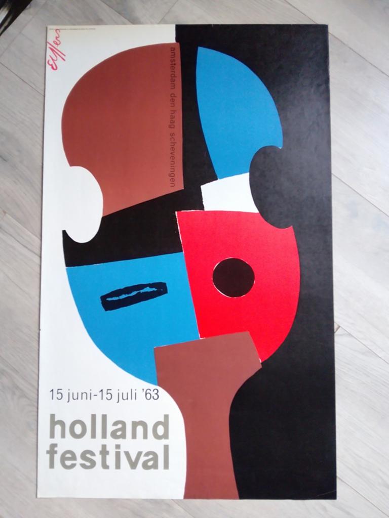 Originele Holland Festival Poster 1963 - Elffers Design, Ophalen of Verzenden, A1 t/m A3, Overige onderwerpen, Rechthoekig Staand