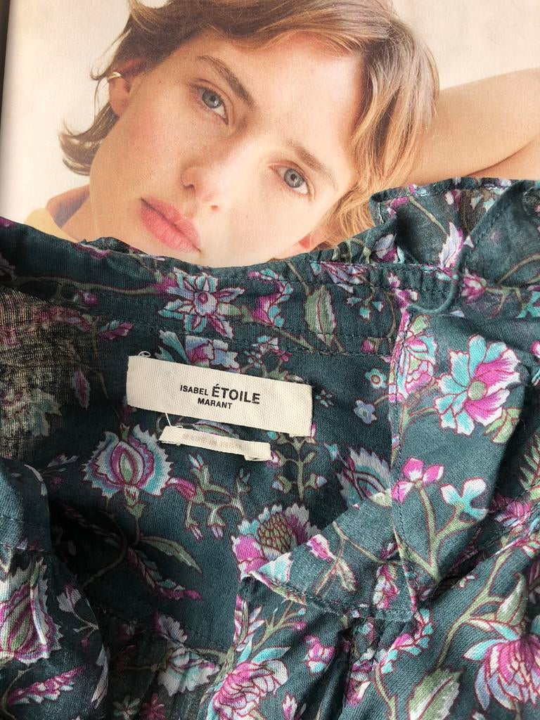 ISABEL MARANT BLOUSE BLAUW italiaans 44, Kleding | Dames, Blouses en Tunieken, Ophalen of Verzenden, Zo goed als nieuw, Maat 42/44 (L)