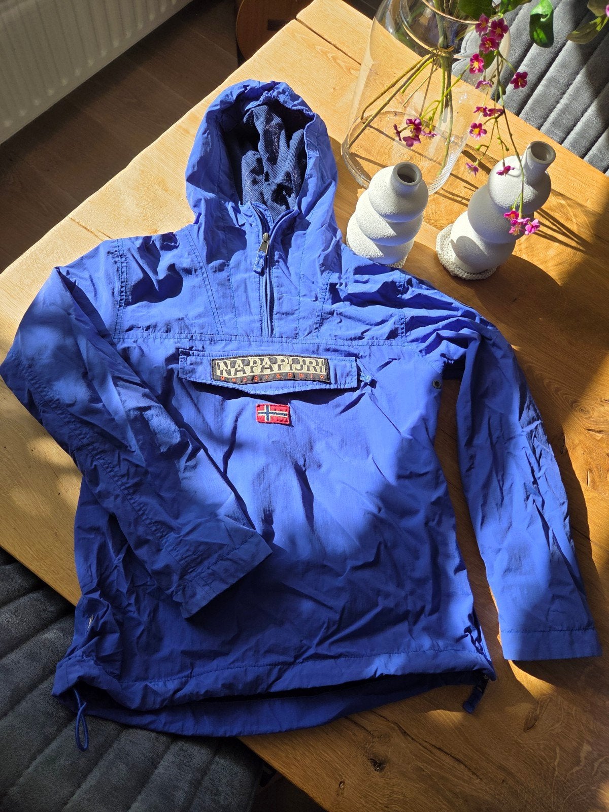 Napapijri zomerjas blauw maat 162, Gebruikt, Jongen of Meisje, Ophalen of Verzenden, Napapijri