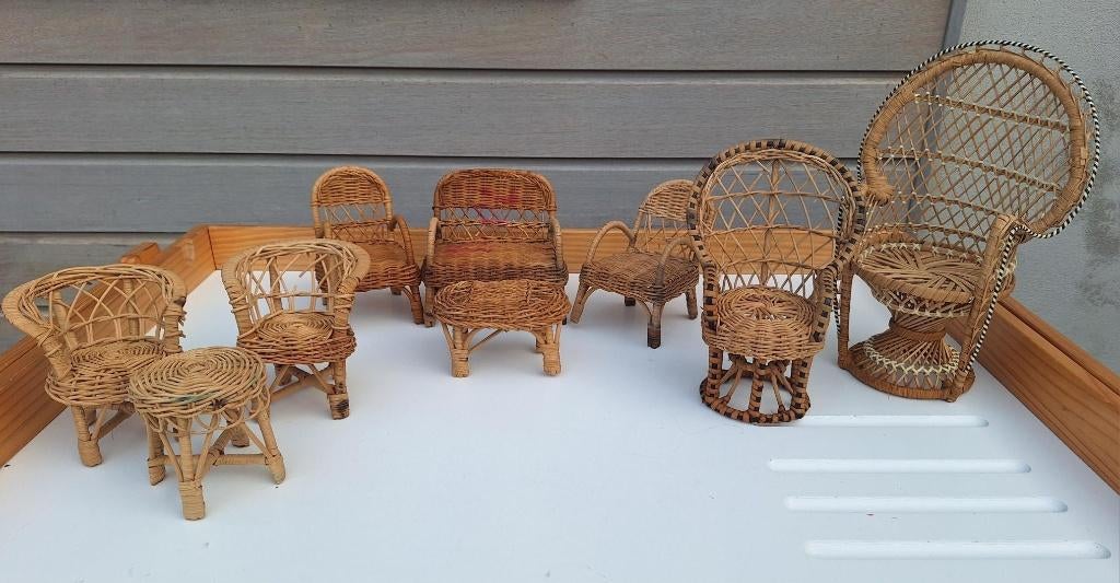 rotan (barbie)poppenstoeltjes en tafeltjes, Ophalen, Gebruikt, Overige typen