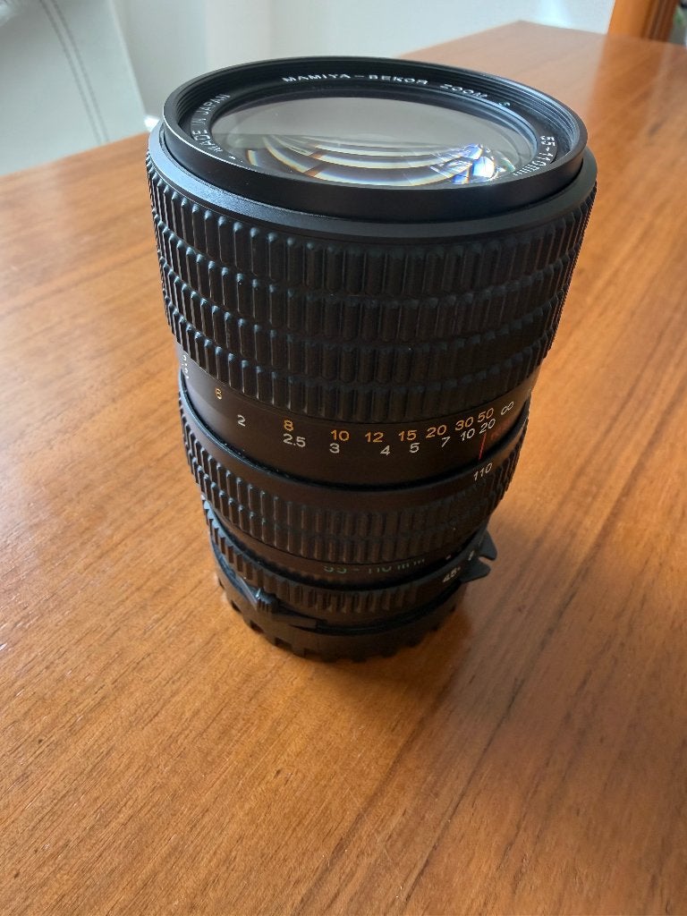 Mamiya Sekor 55-110mm 4.5 zoom 645, Ophalen of Verzenden, Zo goed als nieuw, Telelens, Zoom