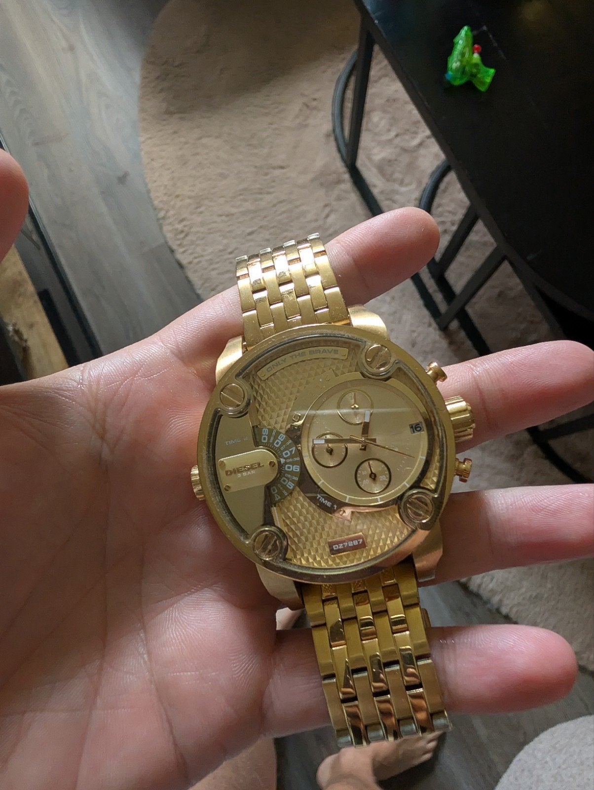 Diesel Big Daddy horloge - Goudkleurig, Sieraden, Tassen en Uiterlijk, Ophalen of Verzenden