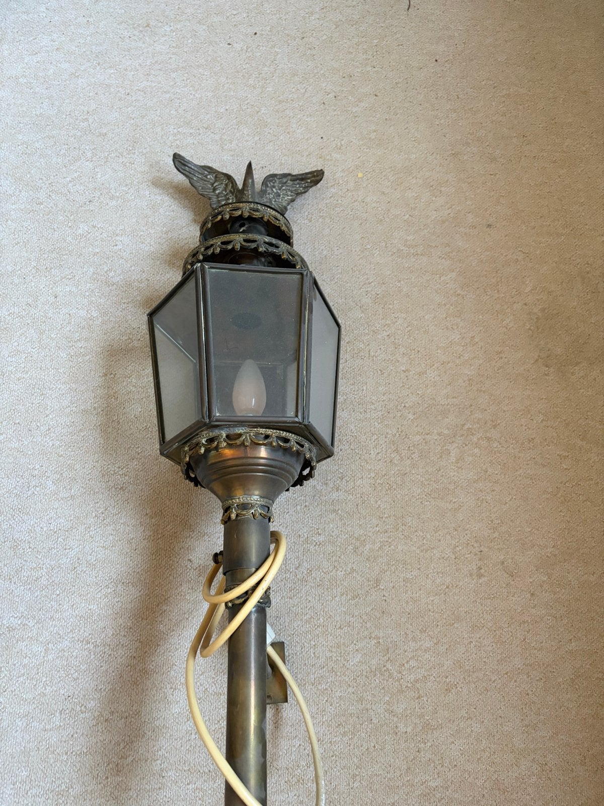 Antieke bronzen lantaarn met adelaar, 70 cm, Ophalen