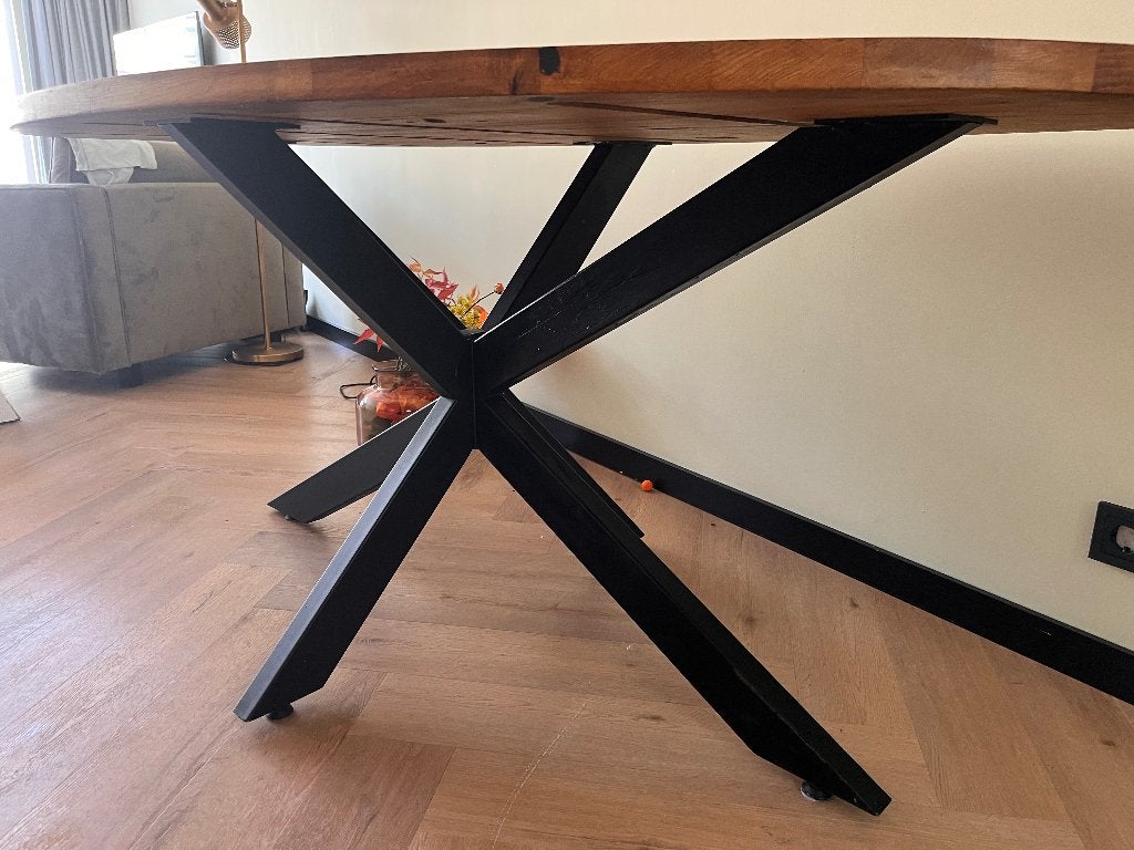 Ovale eettafel - eiken, Ophalen, Gebruikt, 100 tot 150 cm, Vijf personen of meer