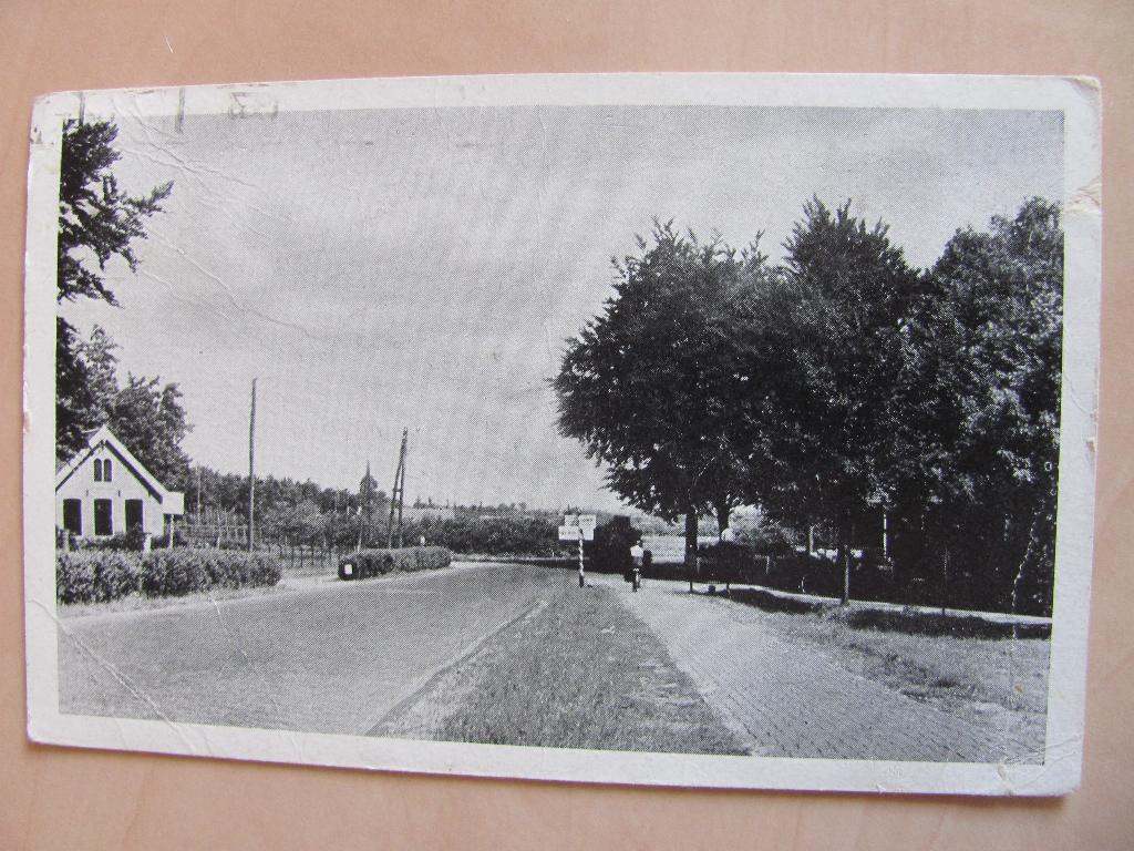 Rhenen 1953 kruispunt a/d Berg ri. Veenendaal met ANWB bord, Verzamelen, Ophalen of Verzenden, 1940 tot 1960, Utrecht