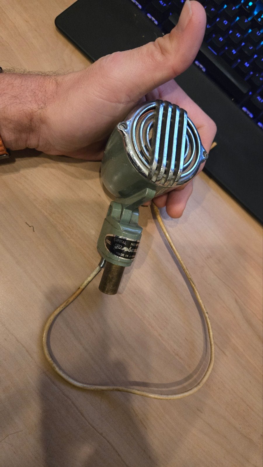 ​Vintage Primo Crystal Microphone (Japan) – Bullet Harp Mic, Ophalen of Verzenden, Gebruikt, Overige typen