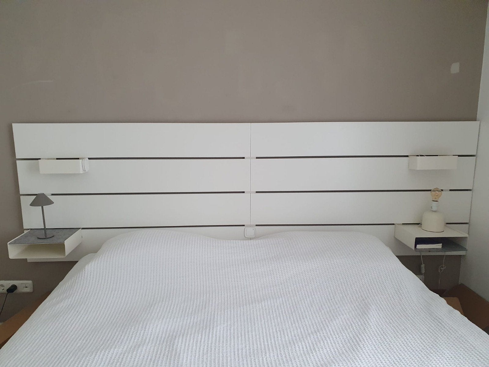 IKEA NORDLI Hoofdbord met opbergruimte - Wit, Huis en Inrichting, Ophalen, Gebruikt, Wit, Tweepersoons