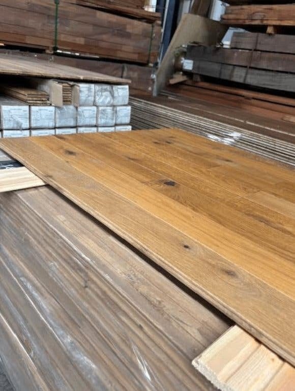 RESTPARTIJ 51 m2; Massief eiken vloer, Ophalen, Nieuw, 75 m² of meer, Parket