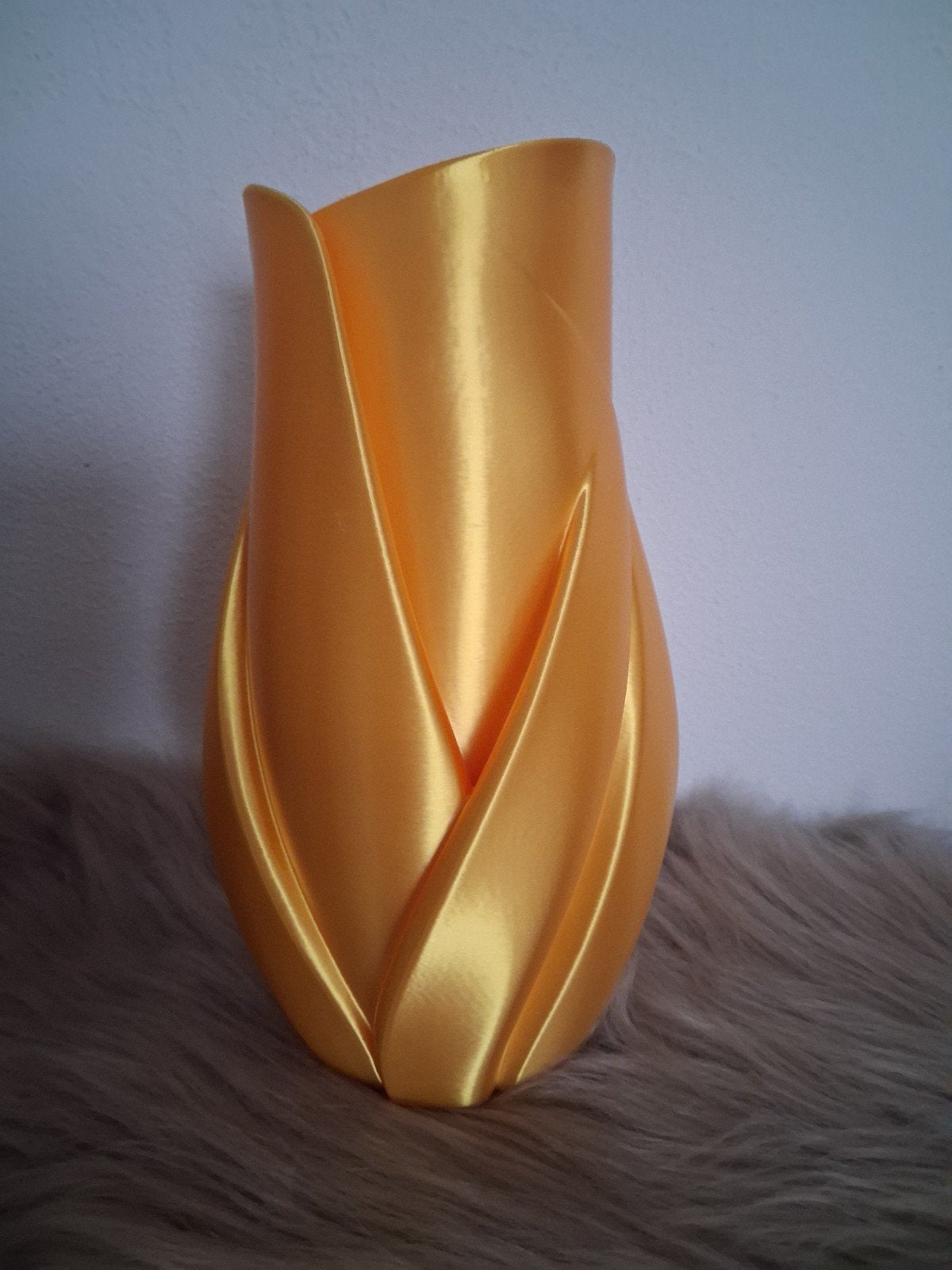 3 D print vaas goudkleurig 26 cm, 26 cm, Kunststof, 3D-geprint, Nieuw