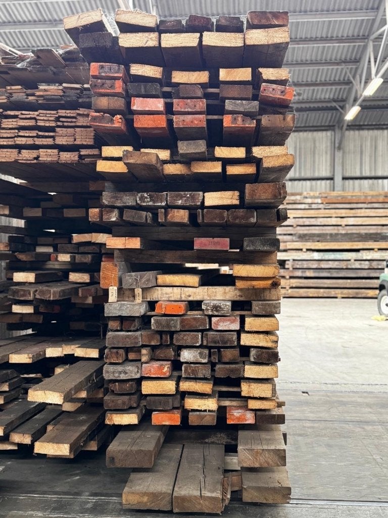 Opruiming: gebruikte vuren gordingen hele stapel €250,-, Doe-het-zelf en Verbouw, Ophalen, Gebruikt, Balk, Vuren