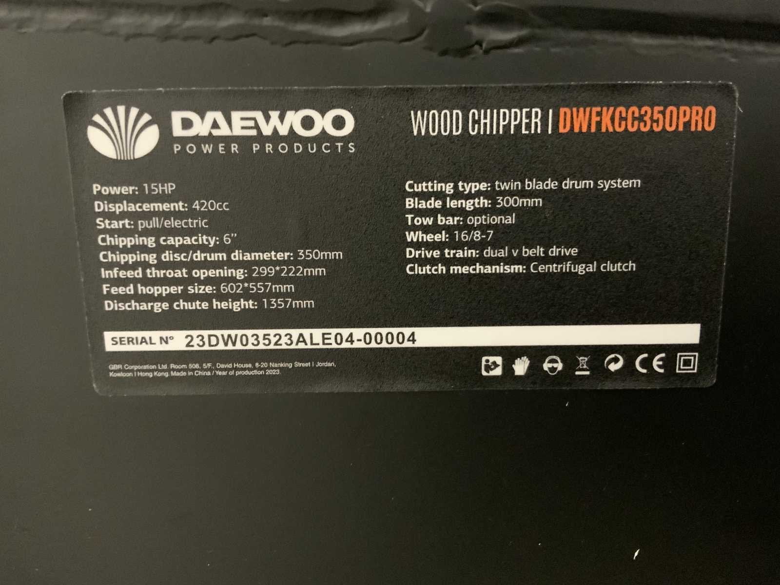 Daewoo - 2025 - DWFKCC350PRO - Houthakselaar, Overige, Overige typen
