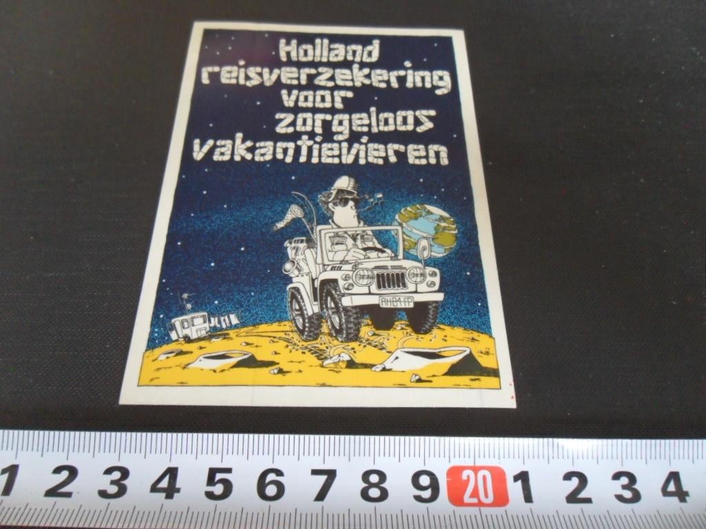 sticker holland reisverzekering strip maan caravan jeep *, Ophalen, Zo goed als nieuw
