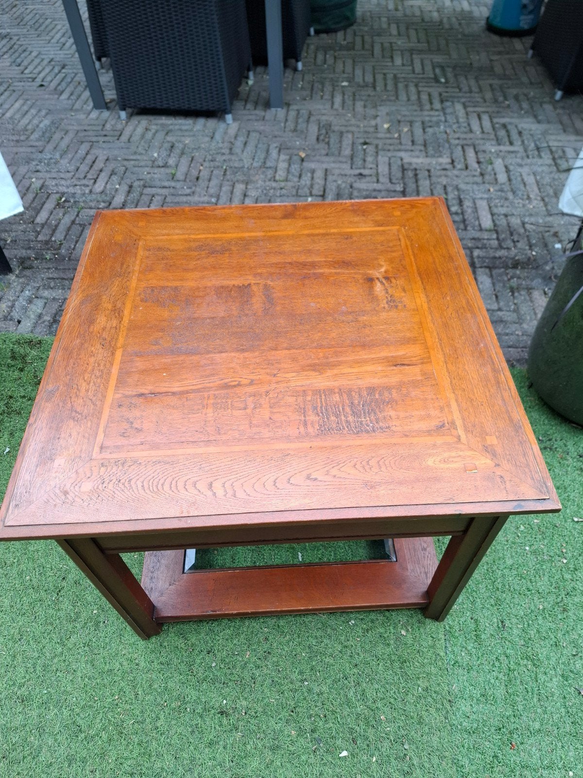 Salon tafel met geslepen glas, Huis en Inrichting, Ophalen, Gebruikt, 50 tot 100 cm, Klassiek