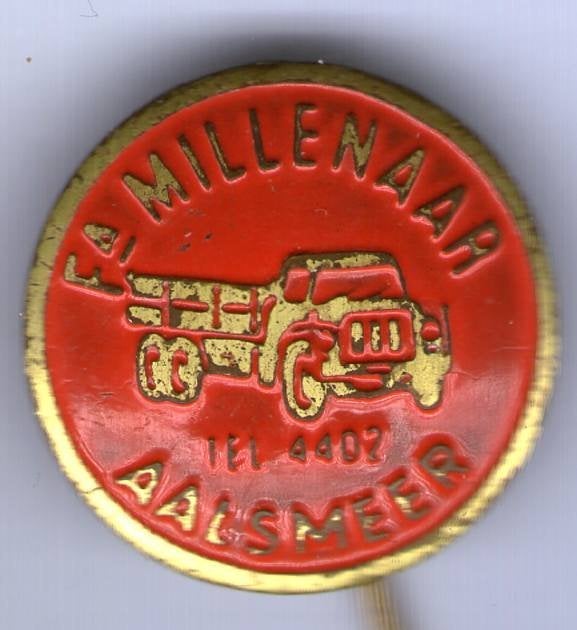 Transportbedrijf Millenaar Aalsmeer koper speldje ( B_047), Verzamelen, Speldjes, Pins en Buttons, Ophalen of Verzenden, Zo goed als nieuw