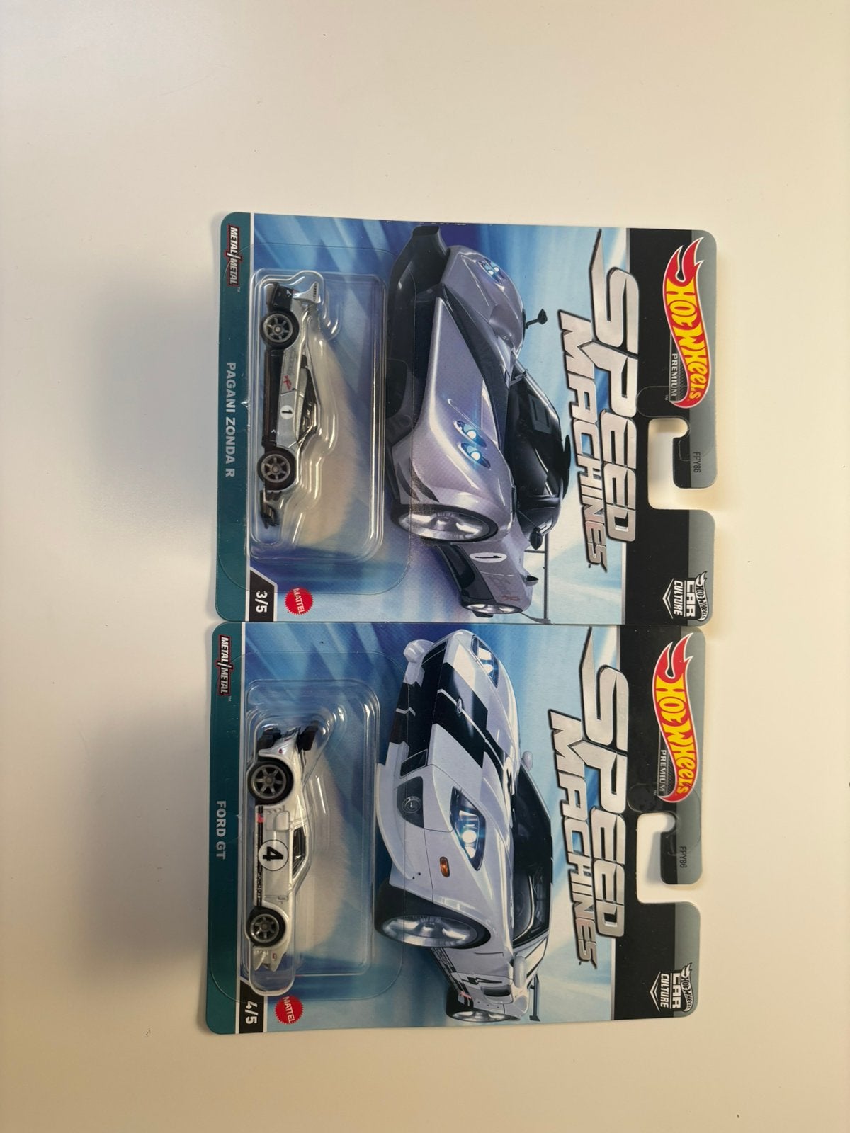 Hotwheels speedmachines pagani zonda r & ford gt, Overige merken, 1:50 of kleiner, Auto, Nieuw