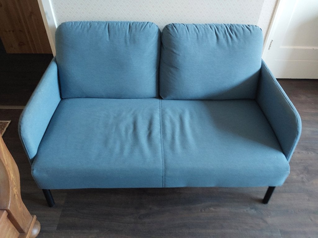 Twee banken IKEA Glostad 2-zits blauw, Huis en Inrichting, Ophalen, Gebruikt, Tweepersoons, 75 tot 100 cm
