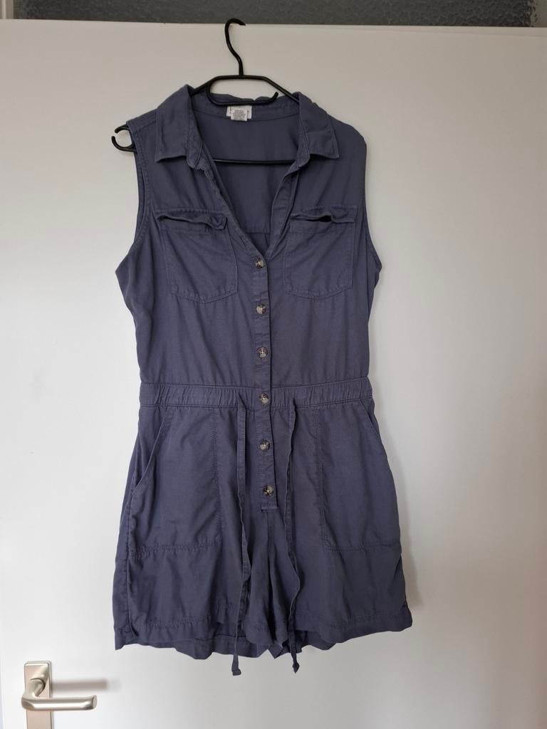 Nicole Miller New York kort jumpsuit lyocell linnen maat 38, Ophalen of Verzenden, Zo goed als nieuw, Maat 38/40 (M), Blauw