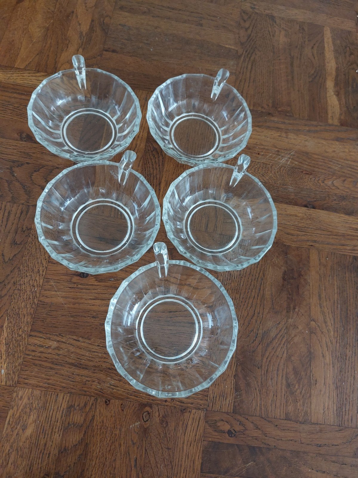 5 glazen schaaltjes, Ophalen, Glas, Overige stijlen, Schaal of Schalen