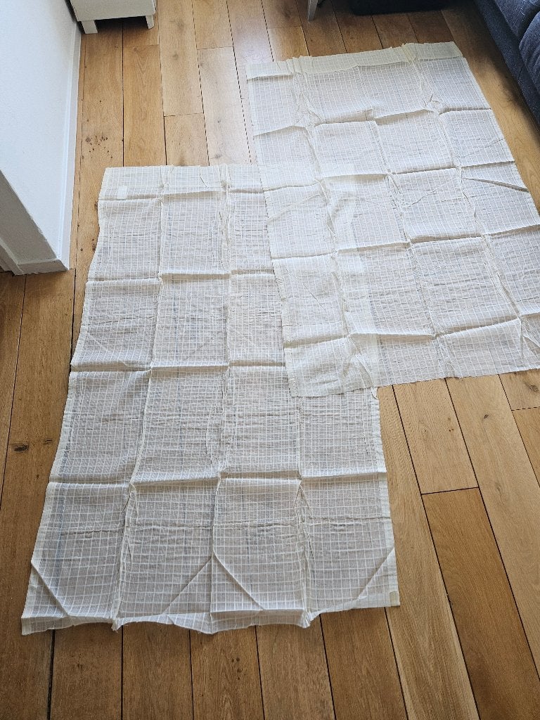 2x lap vitrage 195cmx100cm, 120 cm of meer, Wit, Ophalen of Verzenden, Zo goed als nieuw