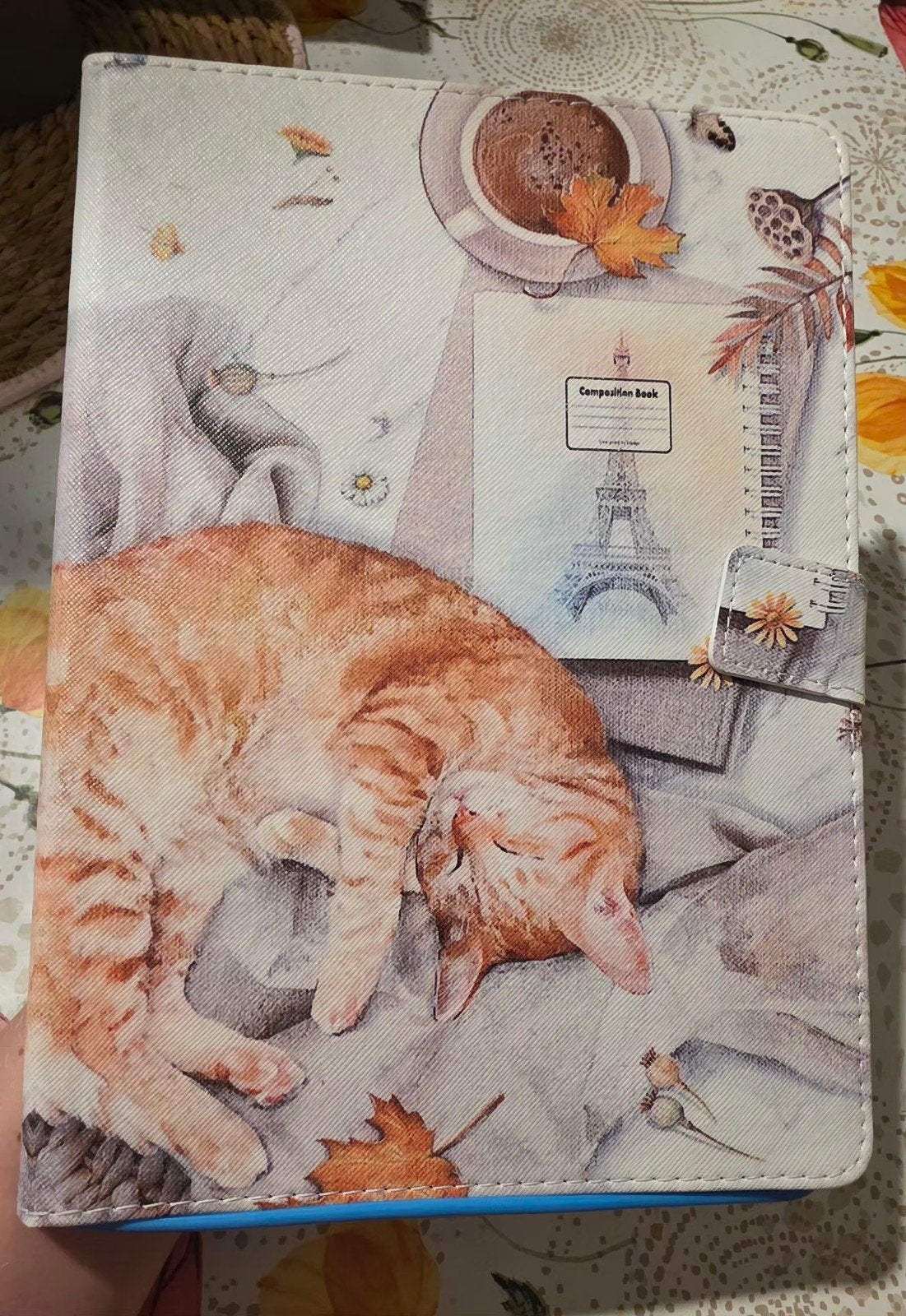 Samsung Galaxy Tab A9+ 11" hoes met kattenprint + stylus, Ophalen of Verzenden