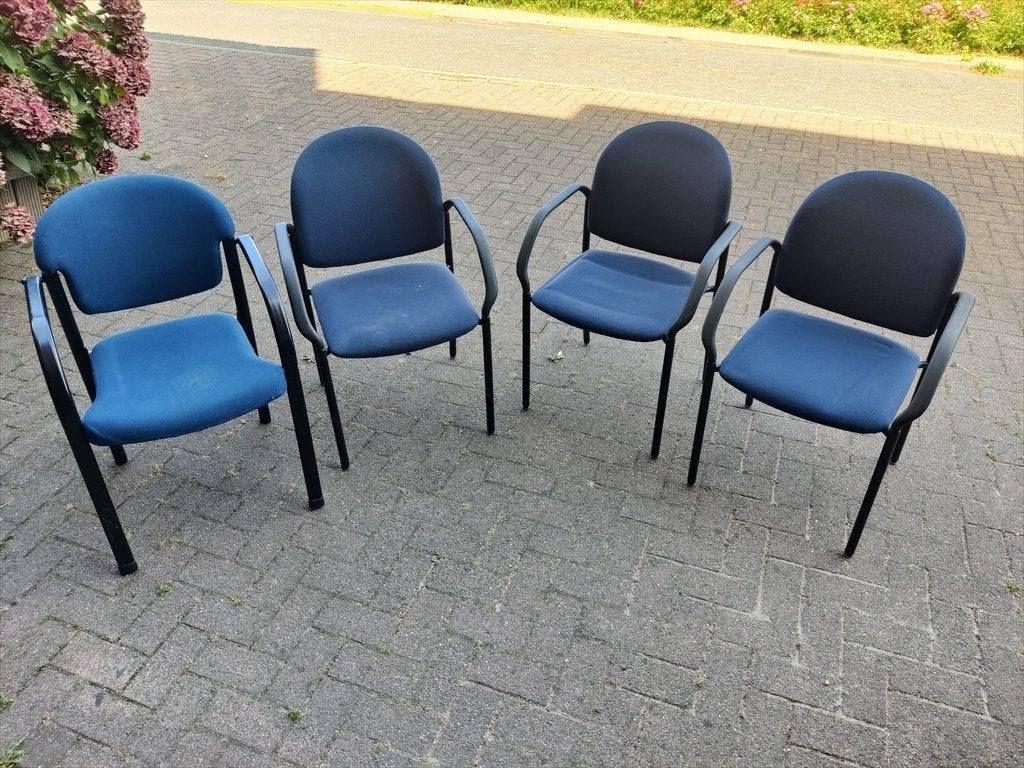 Stapelbare stoelen, Ophalen, Gebruikt, Blauw, Vier