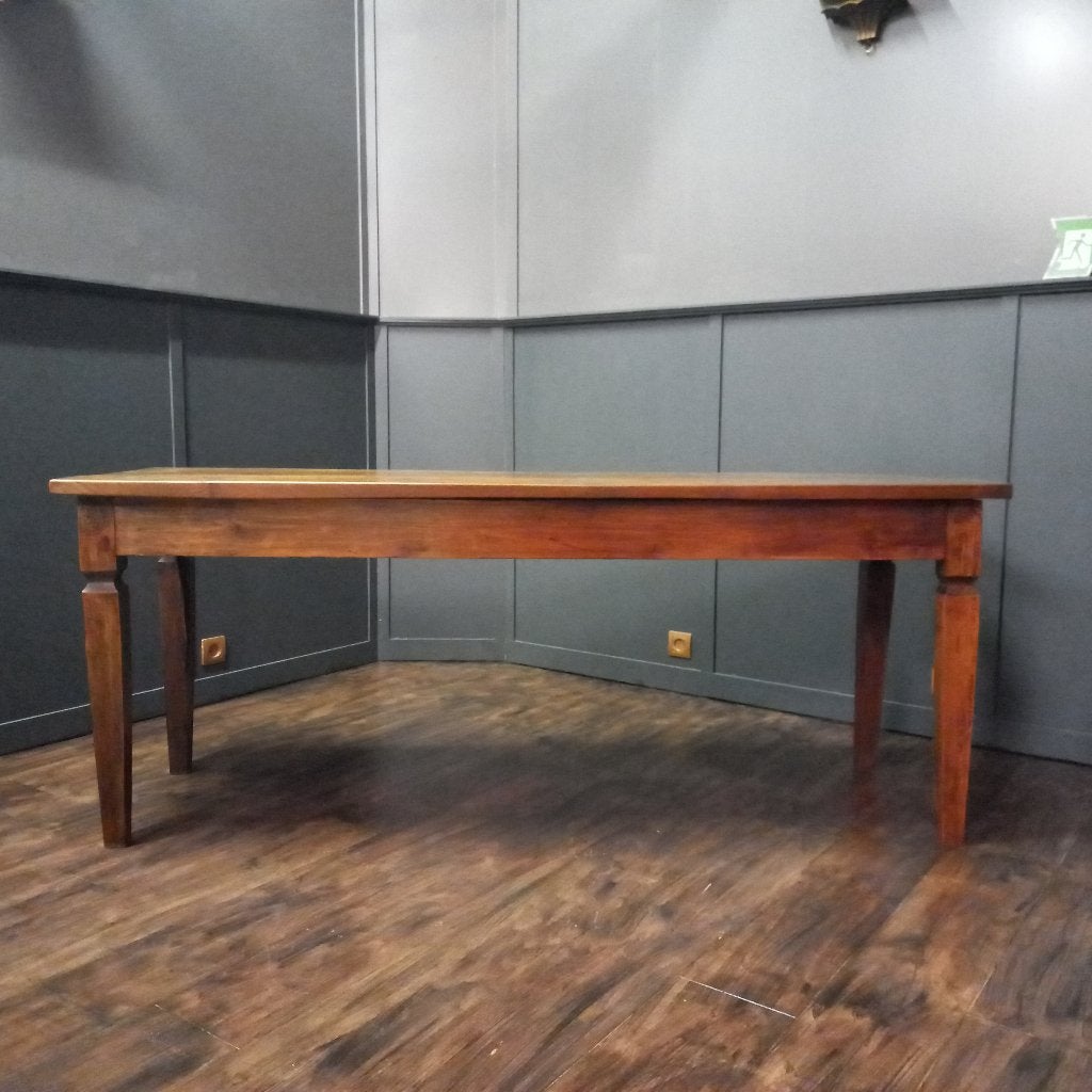 Antieke Franse Boerentafel van Fruithout, Gebruikt, 50 tot 100 cm, 150 tot 200 cm, Ophalen of Verzenden