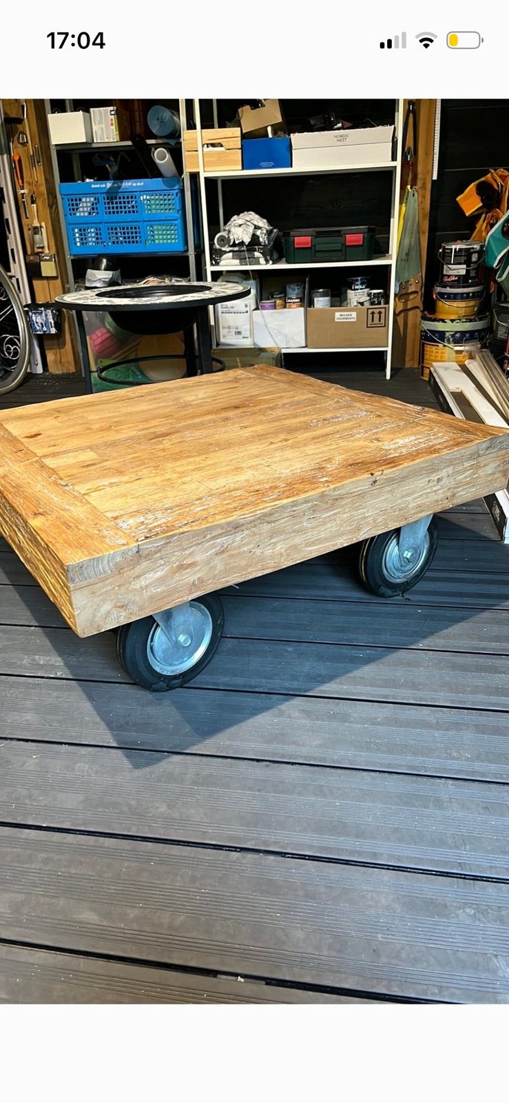 Maasief koffietafel 80x80 cm, Vierkant, Ophalen of Verzenden, Zo goed als nieuw, 75 cm of meer