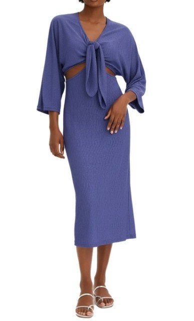 Mooie jurk in blauw paars zomer strand 48 50 ribbelstof, Kleding | Dames, Bonprix, Blauw, Maat 46/48 (XL) of groter, Nieuw