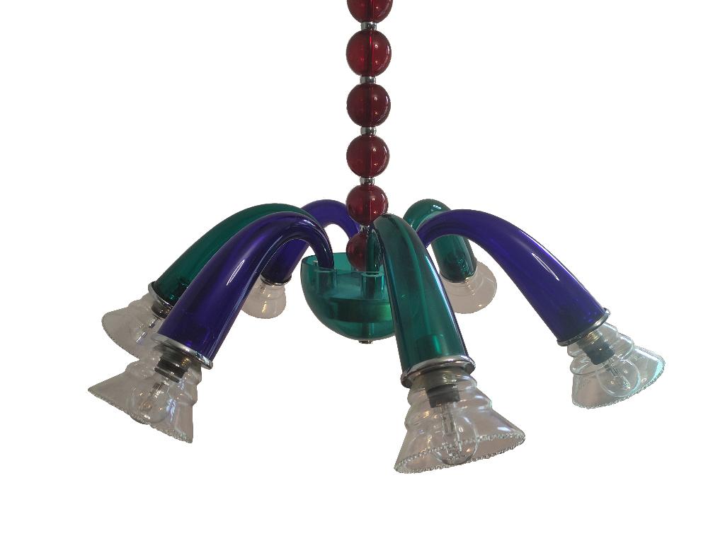 Zeldzame Artemide Giuseppe Righetto design kroonluchter, Huis en Inrichting, Lampen | Hanglampen, Gebruikt, 75 cm of meer, Glas