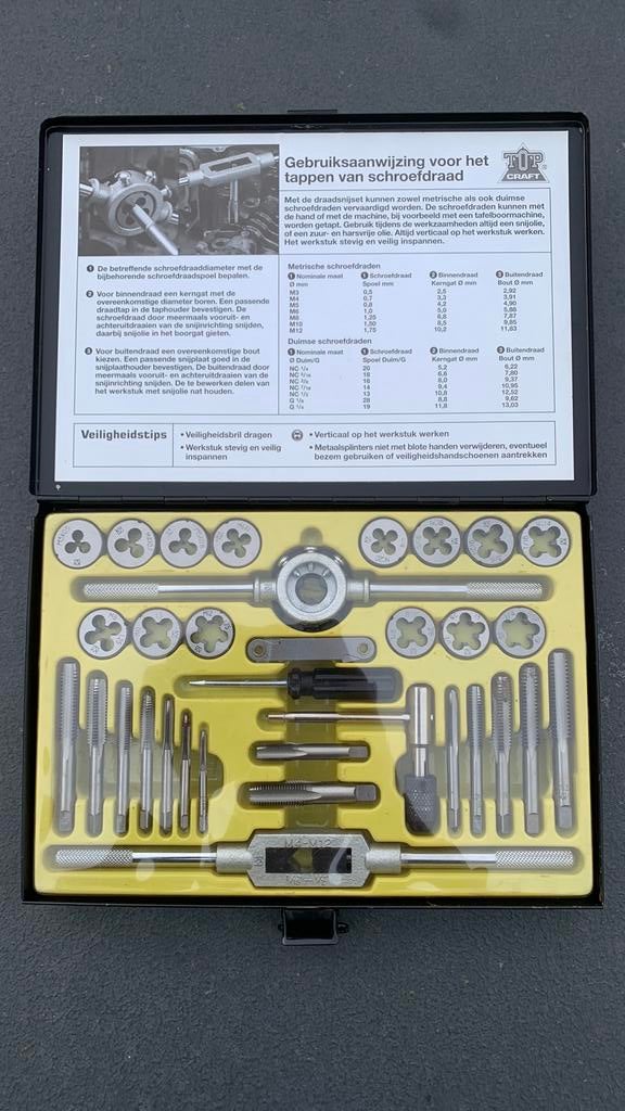 Top craft tap set schroefdraad 33 delig, Ophalen of Verzenden, Zo goed als nieuw