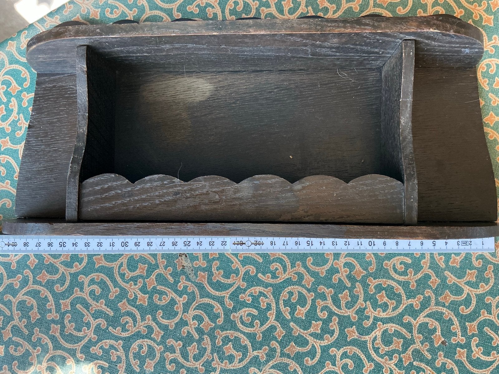 Vintage houten wandplankje met haakjes, Ophalen of Verzenden