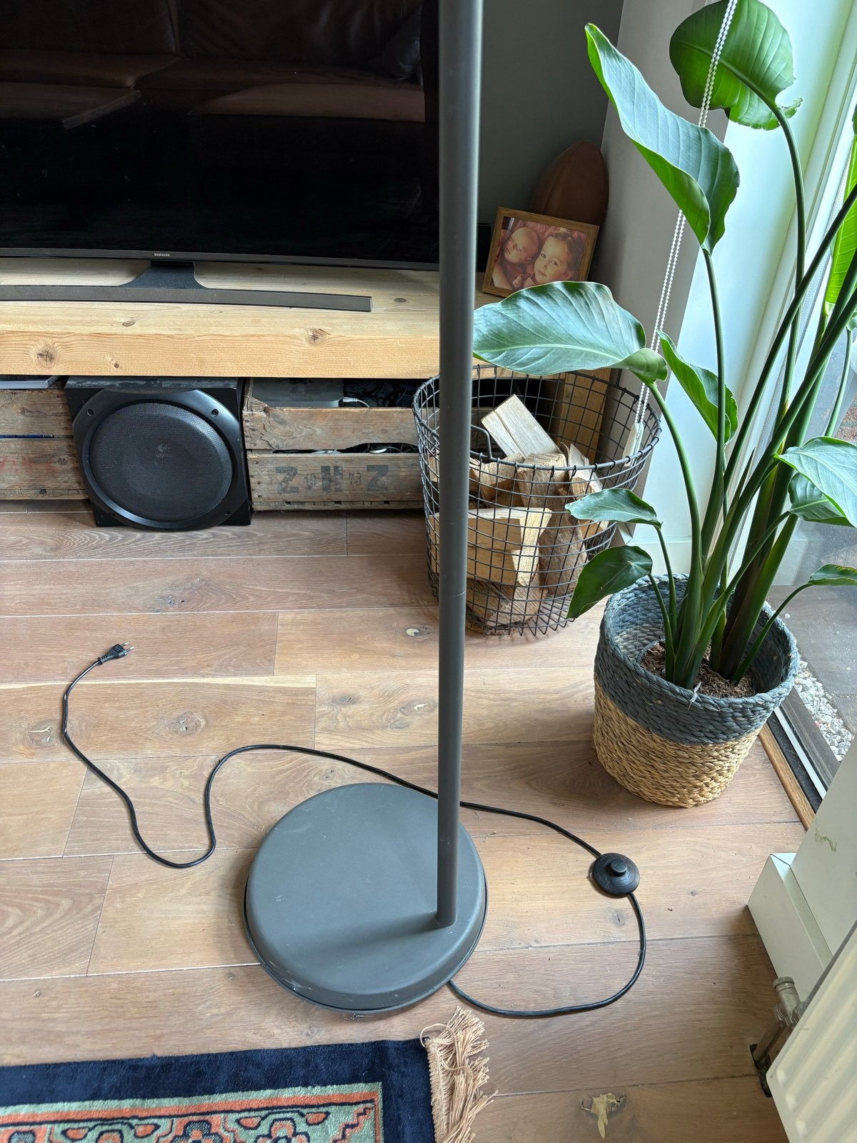 Grote grijze vloerlamp Hektor van Ikea, Ophalen, Zo goed als nieuw, Metaal, 150 tot 200 cm