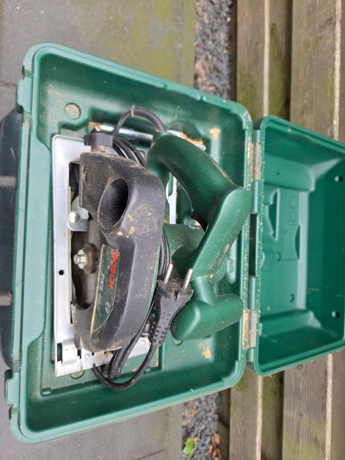 Bosch PKS 40 Handcirkelzaag in koffer, Ophalen of Verzenden, Gebruikt, Cirkelzaag, Bosch