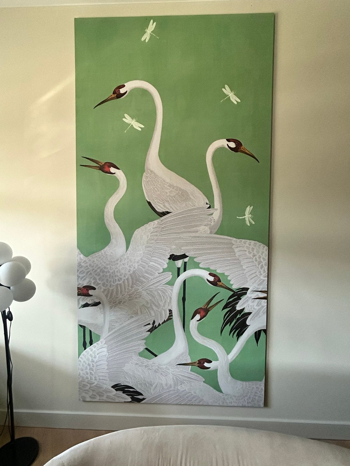 Gucci Behang op MDF Plaat - Kunstobject Reigerprint, Ophalen, Eigen ontwerp, Groen, Hout
