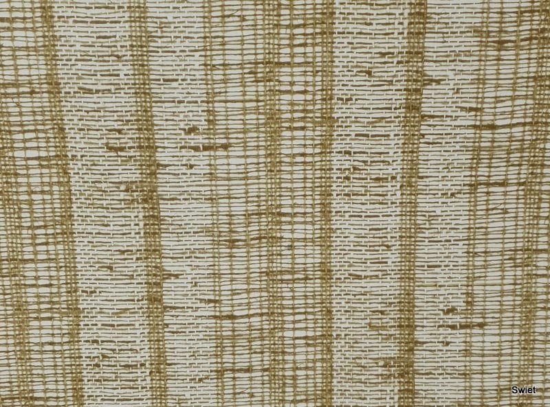13255 vintage jutelook behang in wit en bruingroen swiet, Ophalen of Verzenden, Wit