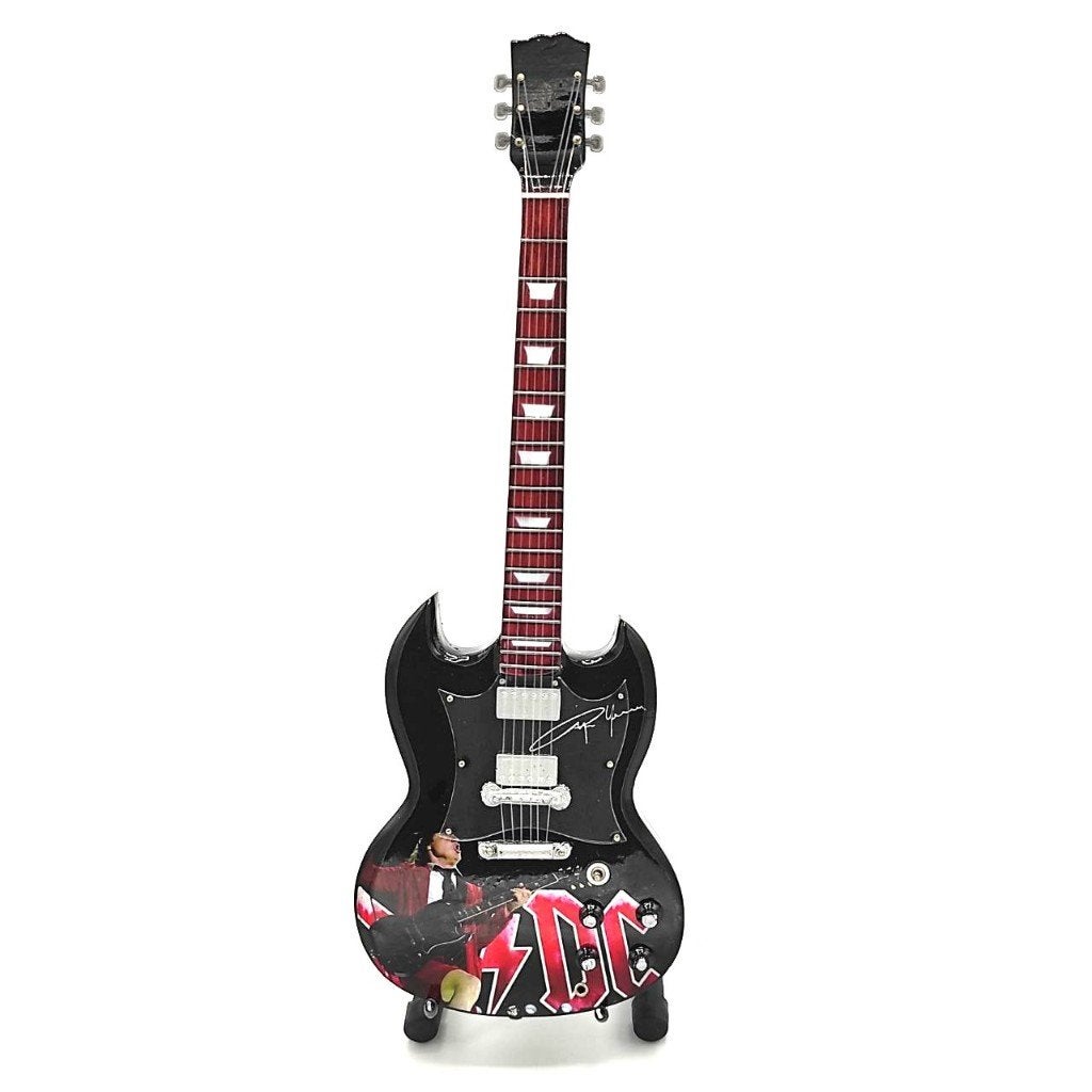 ACDC Angus Young foto miniatuur gitaar 25cm mini guitar deco, Info@deconoord.nl, Deco Noord, Nieuw, Ophalen of Verzenden