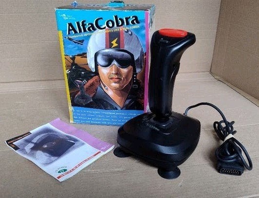 Vintage joystick AlfaCobra van Alfa Data in originele doos, Computers en Software, Ophalen of Verzenden, Gebruikt, Alfa data