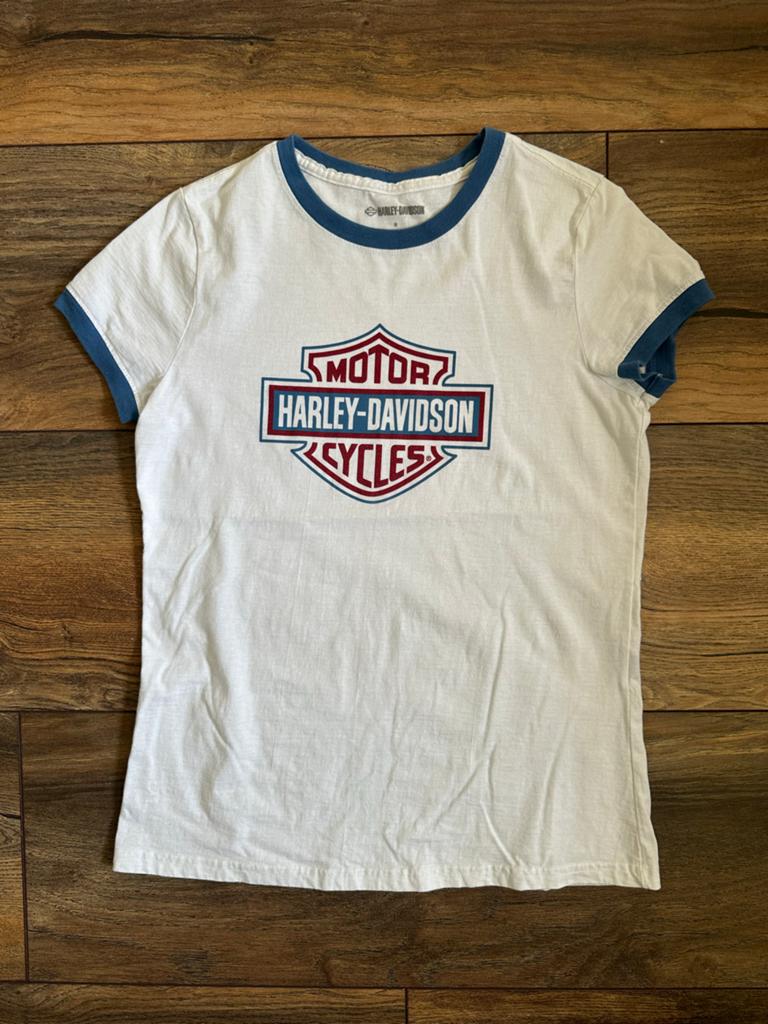 Harley Davidson dames T-shirt Victoria Canada maat S, Wit, Ophalen of Verzenden, Korte mouw, Maat 36 (S)