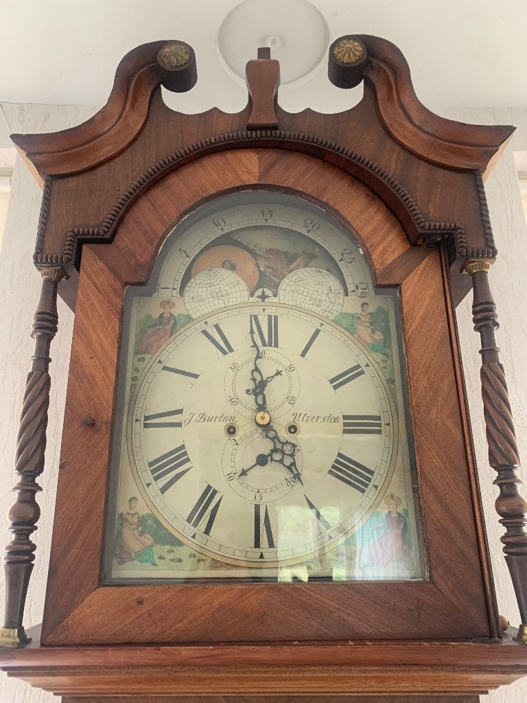Engels staand horloge klok, Ophalen
