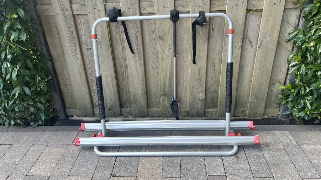 caravan fietsen drager, Ophalen, Gebruikt, 2 fietsen, Trekhaakdrager