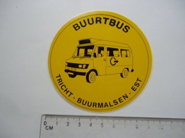 sticker oud Buurt bus autobus mercedes tricht buurmalsen est, Verzamelen, Verzenden, Zo goed als nieuw, Bedrijf of Vereniging