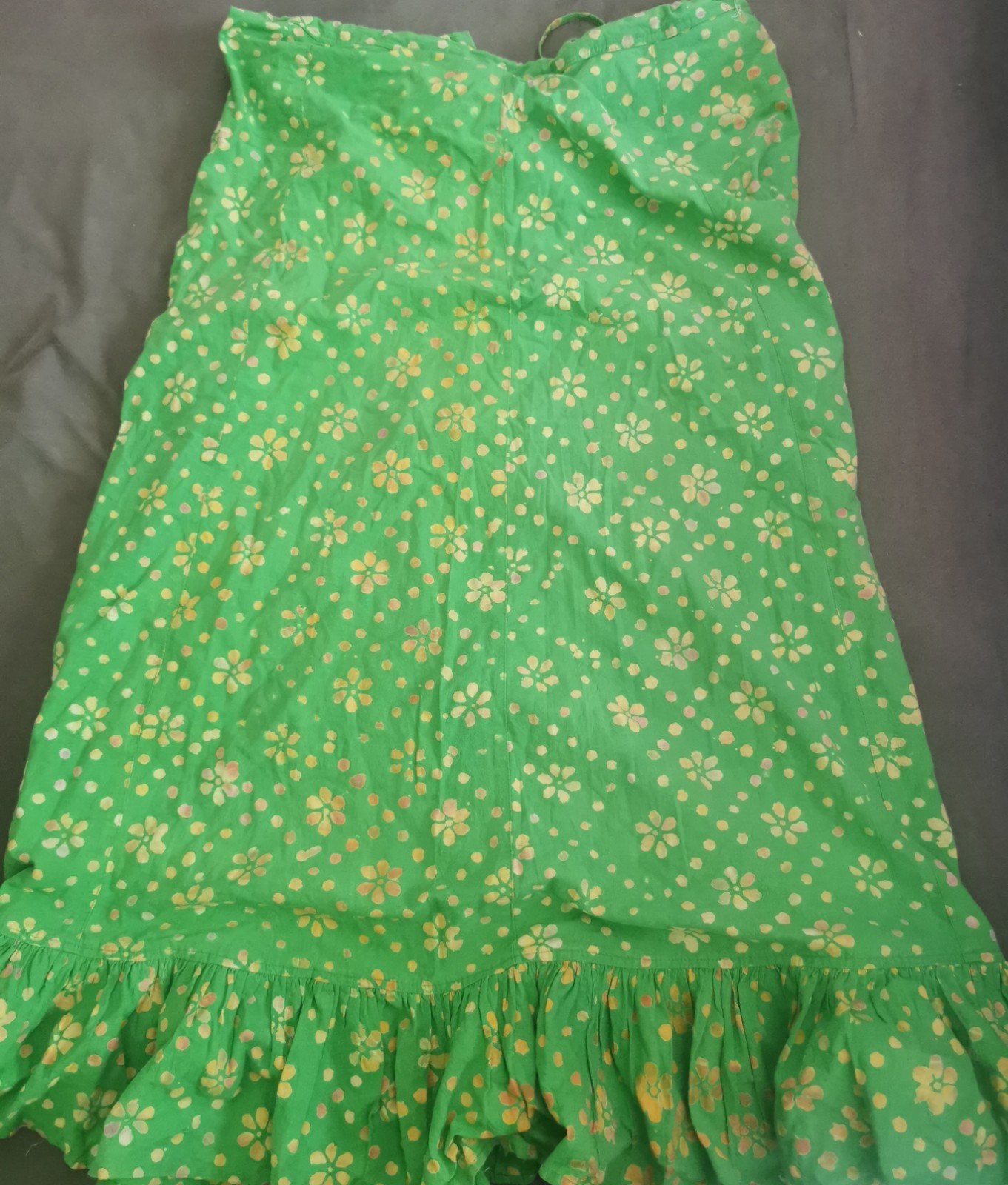 Groene zomerjurk met bloemenprint, Kleding | Dames, Rokken, Maat 38/40 (M), Ophalen of Verzenden, Onbekend, Gedragen