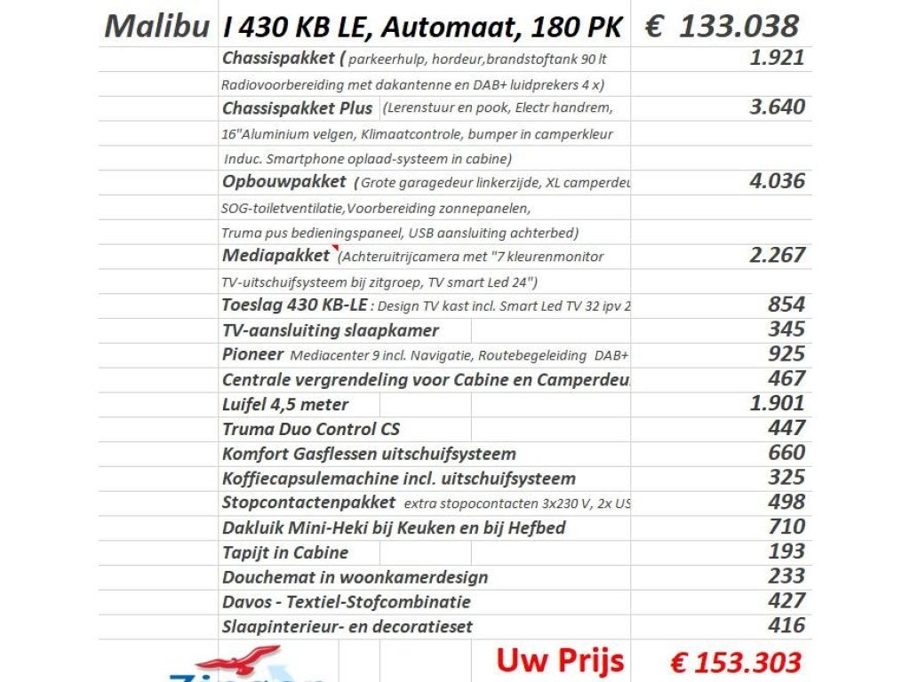Malibu I 430 LE Lengte-/Hefbed Automaat, Caravans en Kamperen, Campers, Bestuurdersdeur, Koelkast, Malibu, Fiat