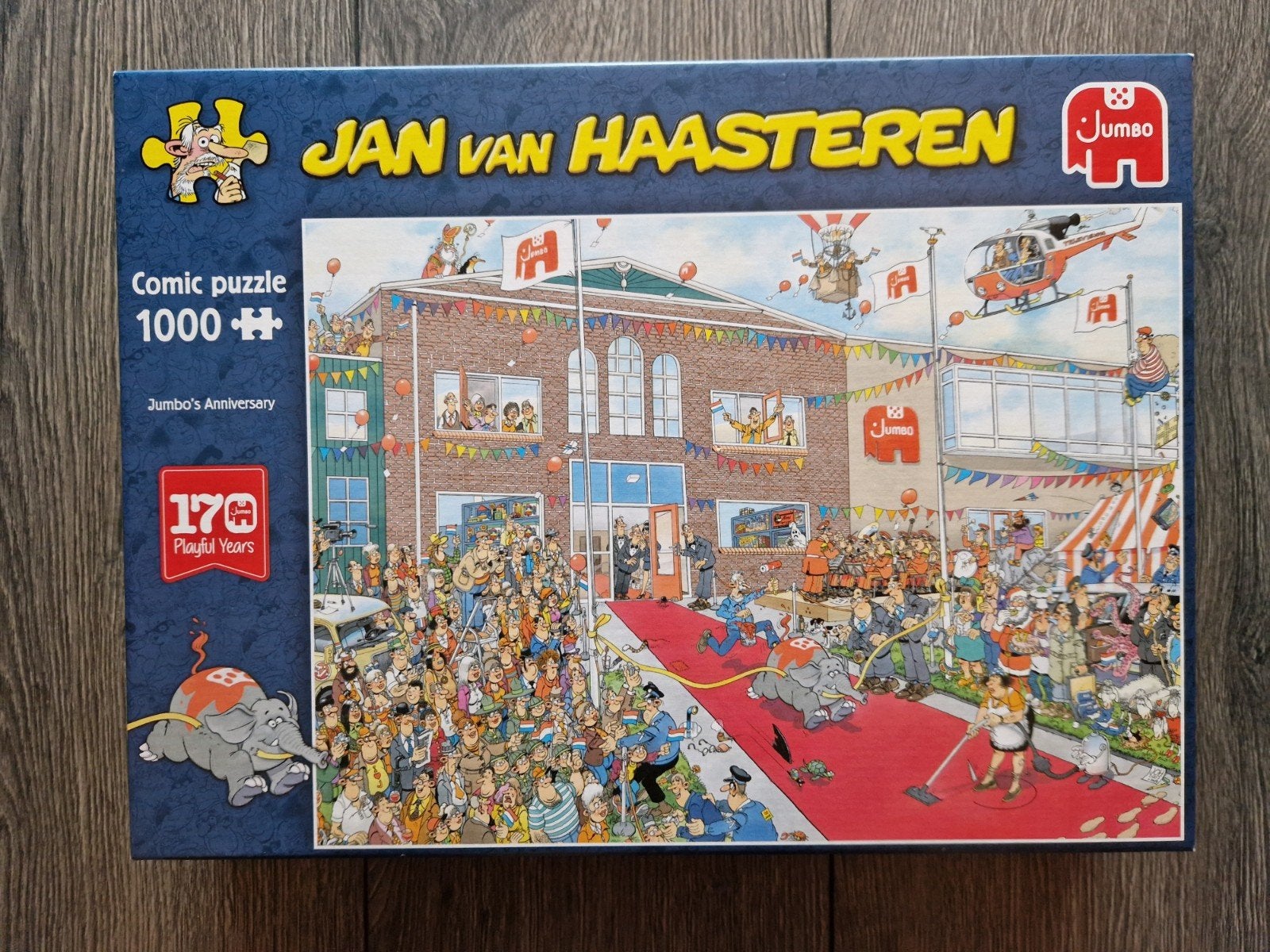 jan van haasteren,  jumbo's anniversary 1000 stukjes (7), Ophalen, 500 t/m 1500 stukjes, Zo goed als nieuw