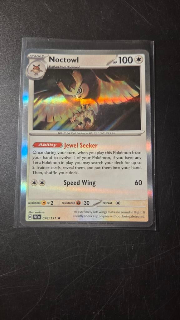 078/131 Noctowl (holo) Prismatic Evolution, Verzenden, Zo goed als nieuw, Losse kaart, Foil