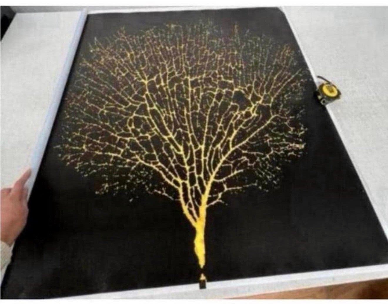Abstract Gouden Boom van Leven goud levensboom canvas 90x90, P, 90 cm, P, P