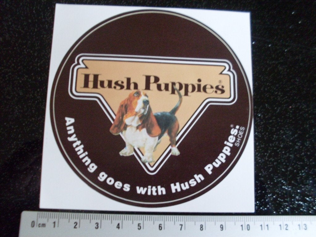 sticker Hush Puppies shoes logo anything goes with, Verzenden, Zo goed als nieuw, Merk