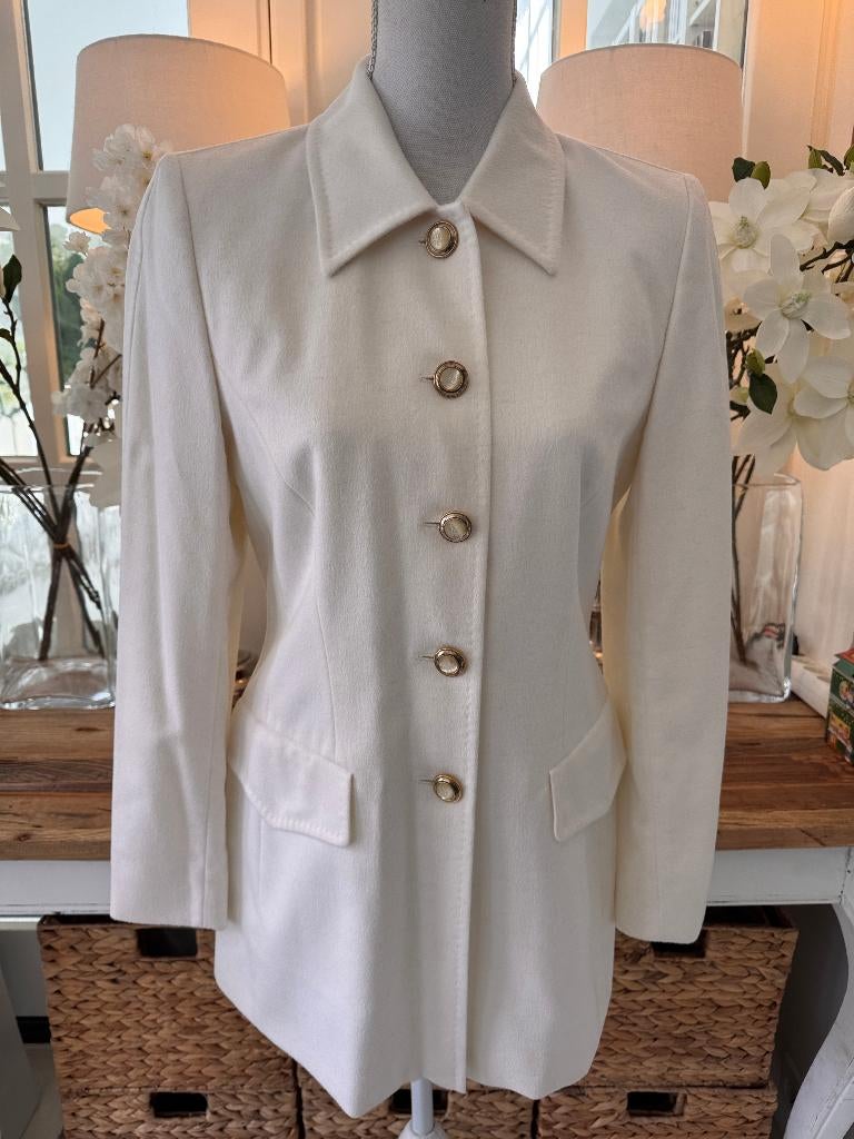 Chique, stijlvolle Ecru/Crème blazer Escada, 36/S, angora., Verzenden, Wit, Nieuw, Escada