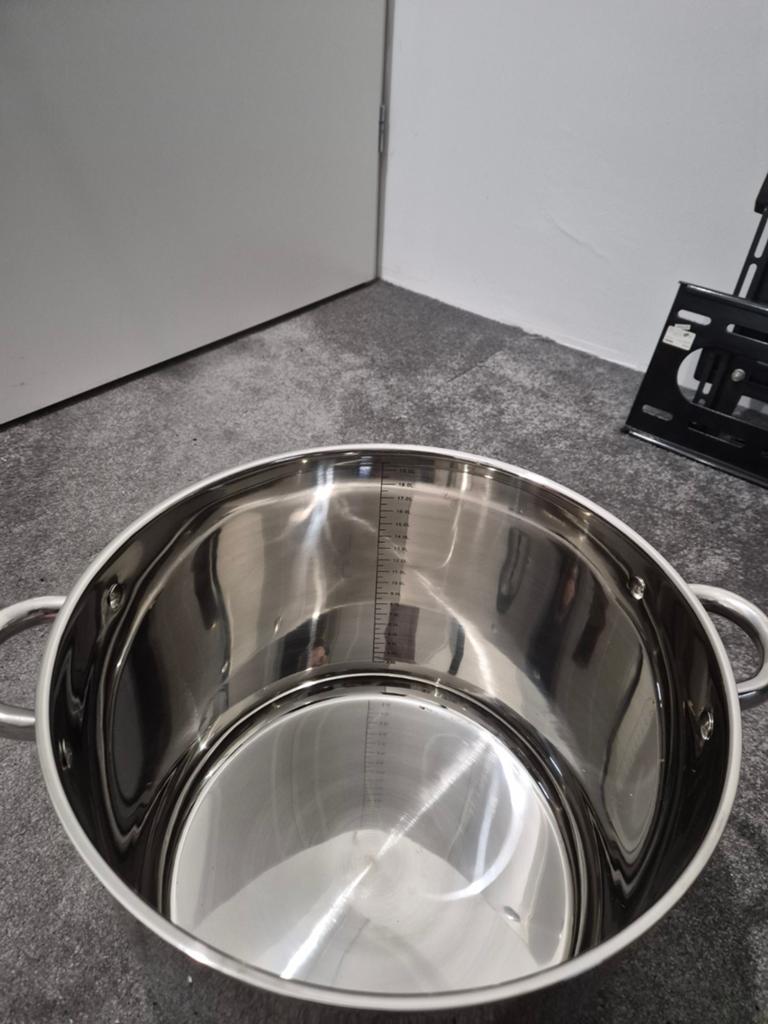 Grote RVS Kookpan 19 Liter - Splinternieuw, Nooit Gebruikt, Nieuw, Rvs, Keramische plaat, Ophalen