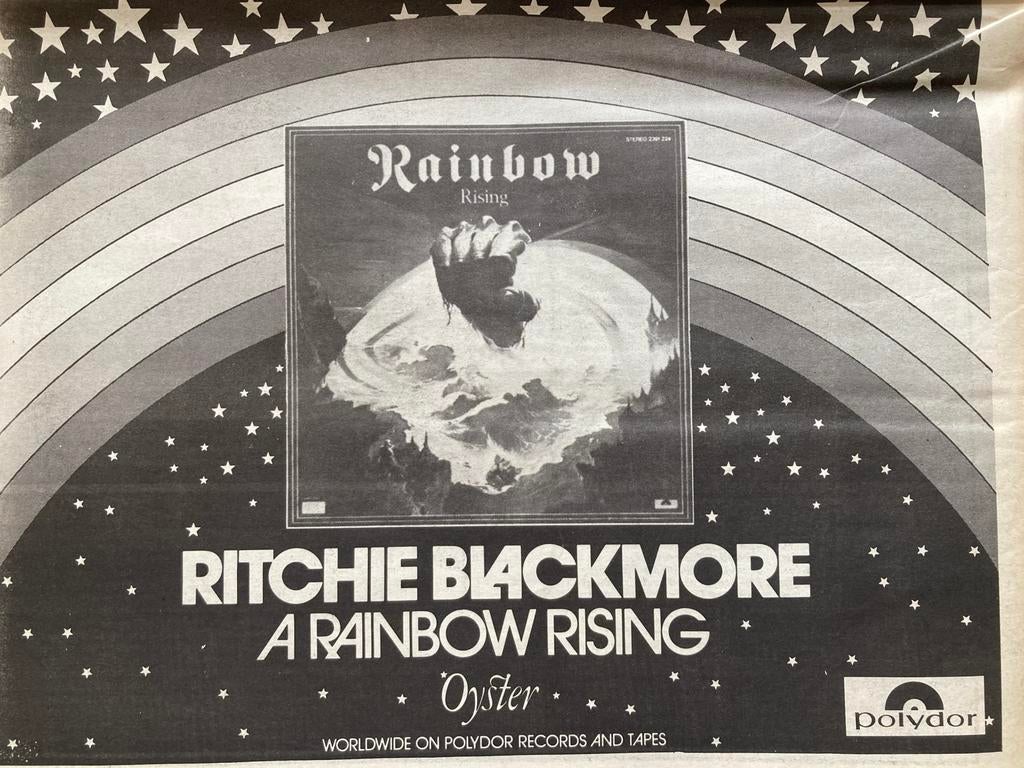 Krant A4 advertentie RAINBOW Rising release, Ophalen of Verzenden, Gebruikt, A4 of kleiner, Overige onderwerpen